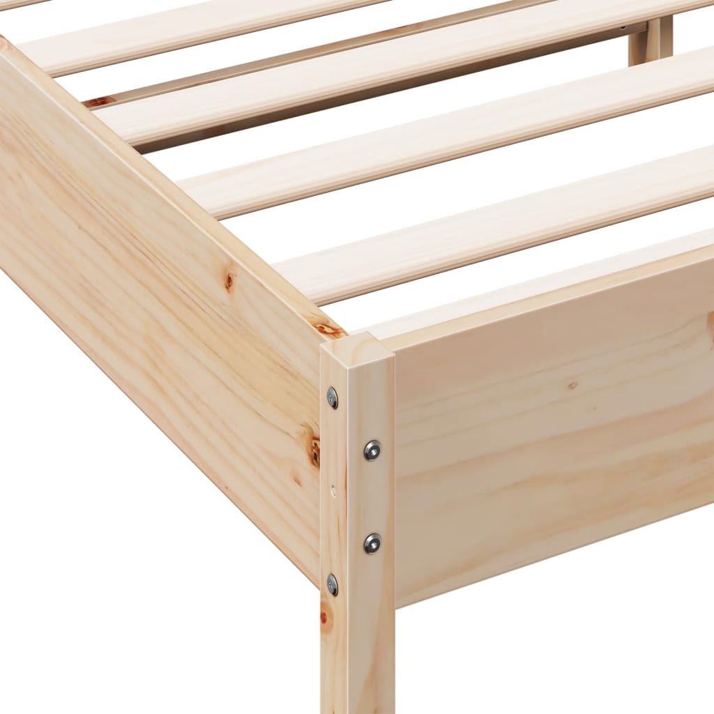 Cadre de lit sans matelas 75x190 cm bois de pin massif - XIOS
