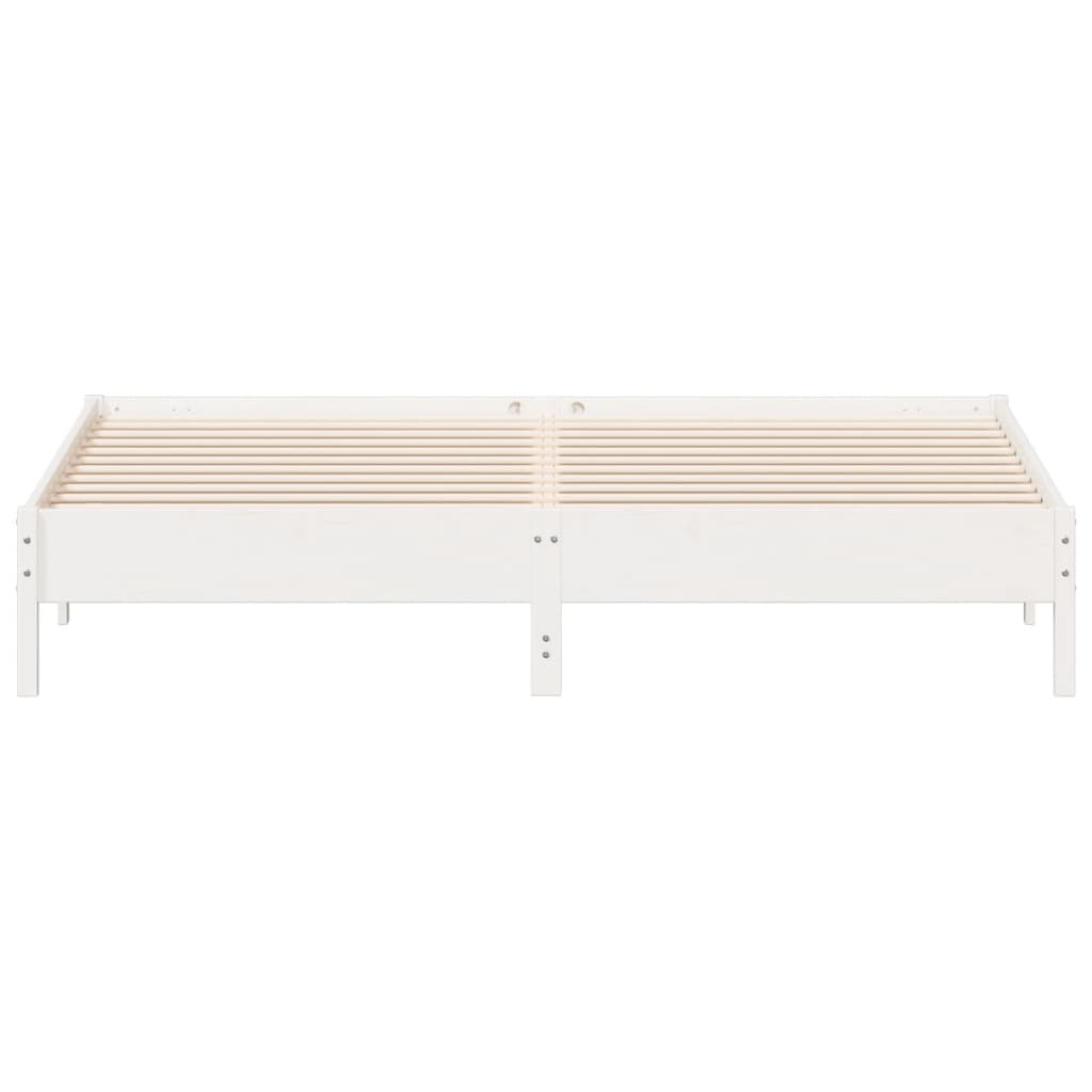 Cadre de lit sans matelas blanc 180x200 cm bois massif de pin - XIOS