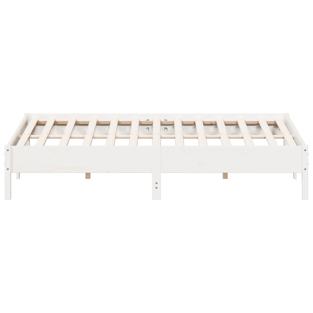 Cadre de lit sans matelas blanc 180x200 cm bois massif de pin - XIOS