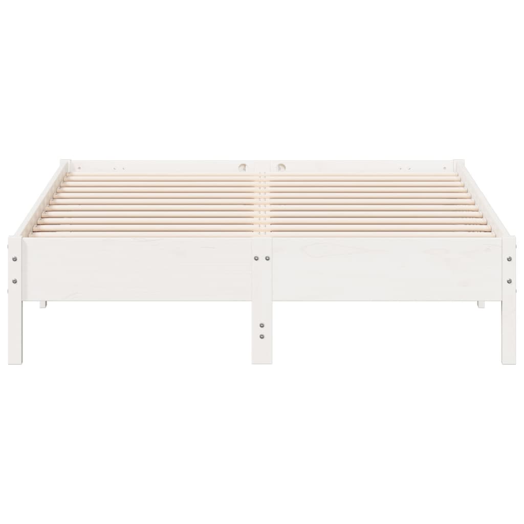 Cadre de lit sans matelas blanc 120x200 cm bois de pin massif - XIOS