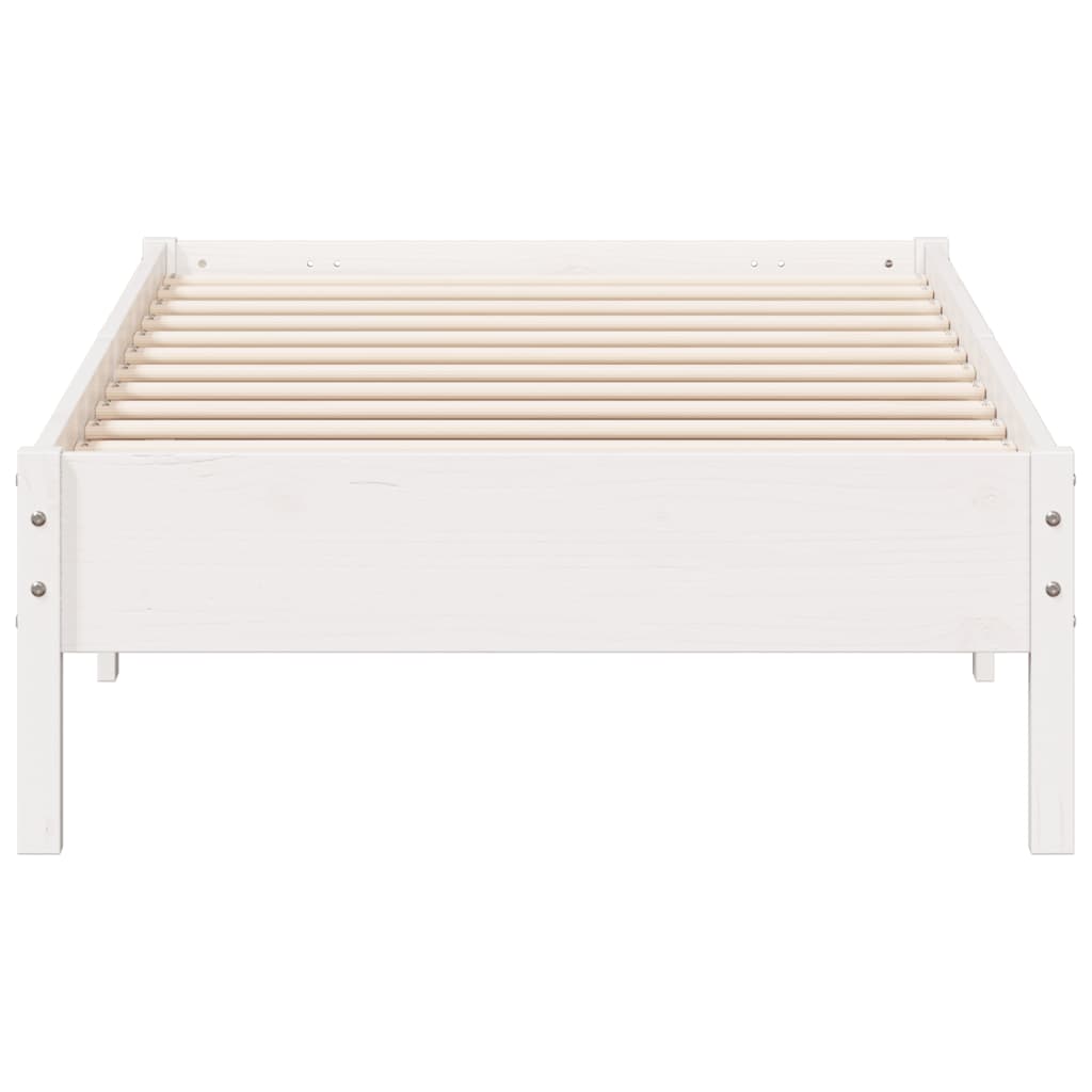 Cadre de lit sans matelas blanc 100x200 cm bois de pin massif - XIOS