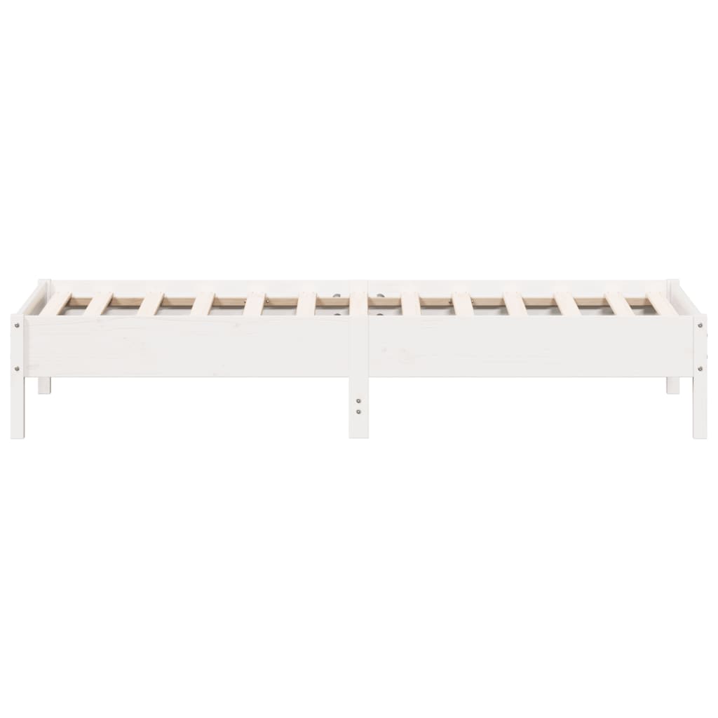 Cadre de lit sans matelas blanc 100x200 cm bois de pin massif - XIOS