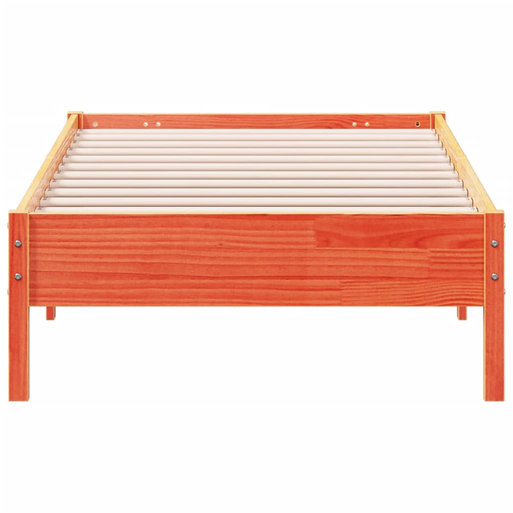 Cadre de lit sans matelas cire marron 100x200cm bois pin massif - XIOS
