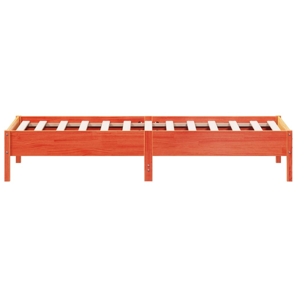 Cadre de lit sans matelas cire marron 100x200cm bois pin massif - XIOS