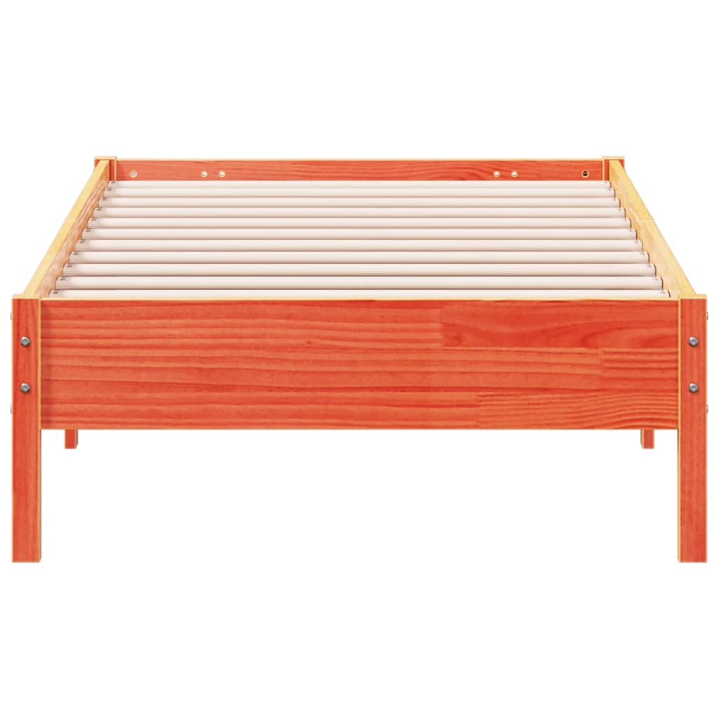 Cadre de lit sans matelas cire marron 90x200 cm bois pin massif - XIOS