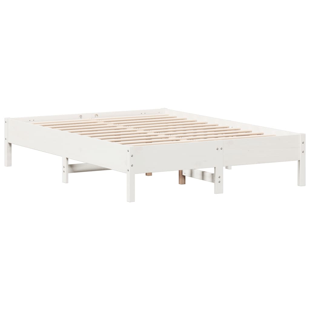 Cadre de lit sans matelas blanc 120x190 cm bois de pin massif - XIOS