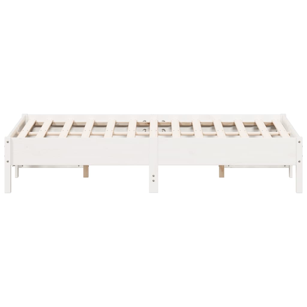 Cadre de lit sans matelas blanc 120x190 cm bois de pin massif - XIOS