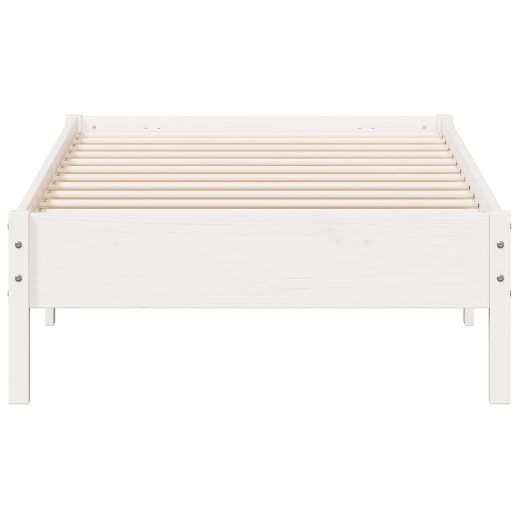 Cadre de lit sans matelas blanc 90x190 cm bois de pin massif - XIOS