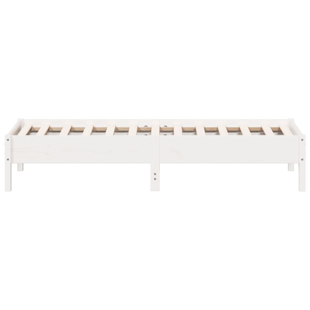 Cadre de lit sans matelas blanc 90x190 cm bois de pin massif - XIOS