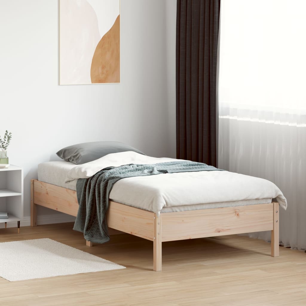 Cadre de lit sans matelas 75x190 cm bois de pin massif - XIOS