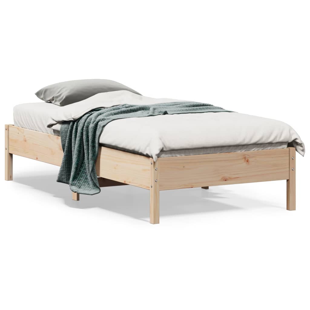 Cadre de lit sans matelas 75x190 cm bois de pin massif - XIOS