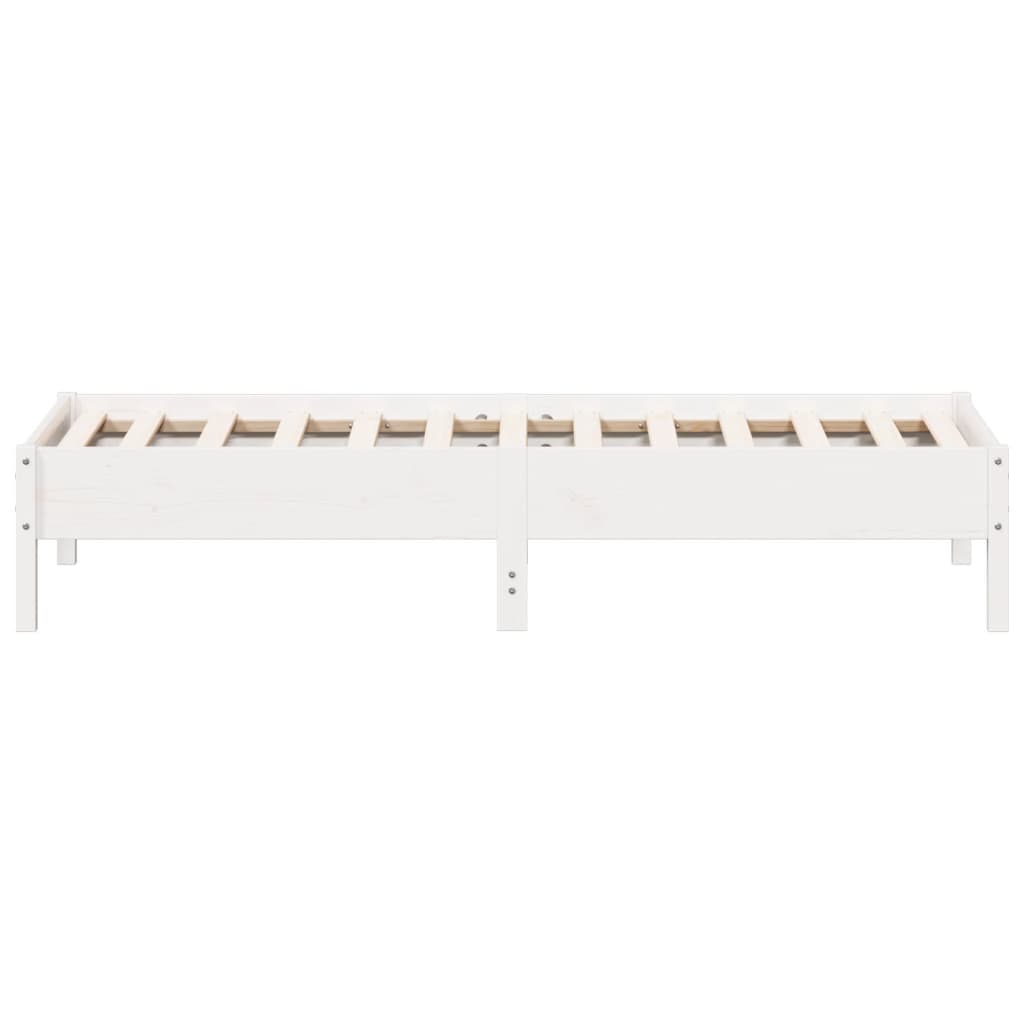 Cadre de lit sans matelas blanc 75x190 cm bois de pin massif - XIOS