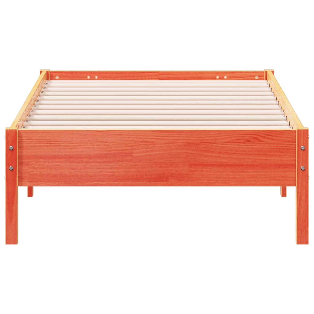 Cadre de lit sans matelas cire marron 75x190 cm bois pin massif - XIOS