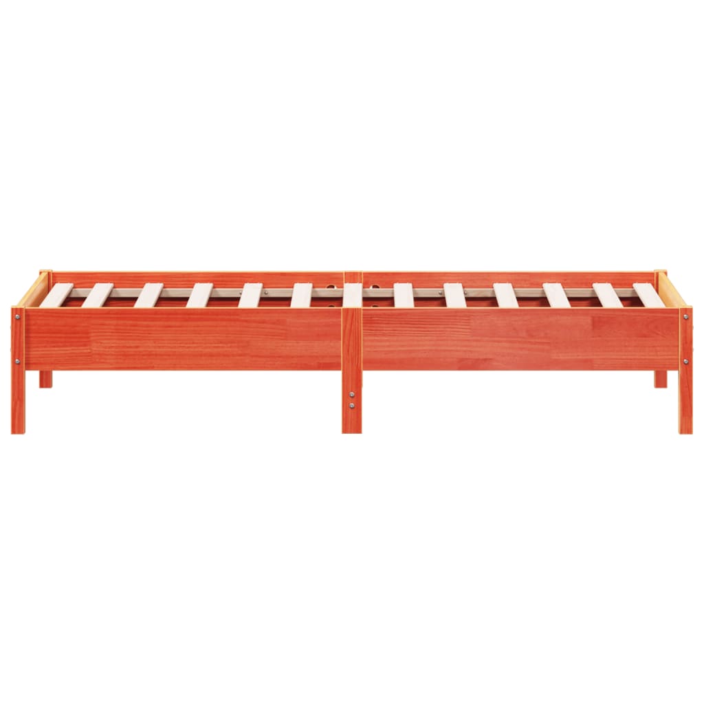 Cadre de lit sans matelas cire marron 75x190 cm bois pin massif - XIOS