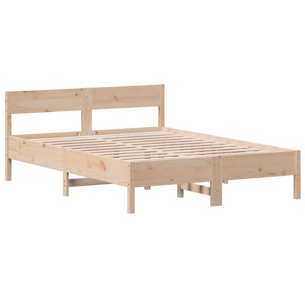 Cadre de lit sans matelas 150x200 cm bois de pin massif - XIOS
