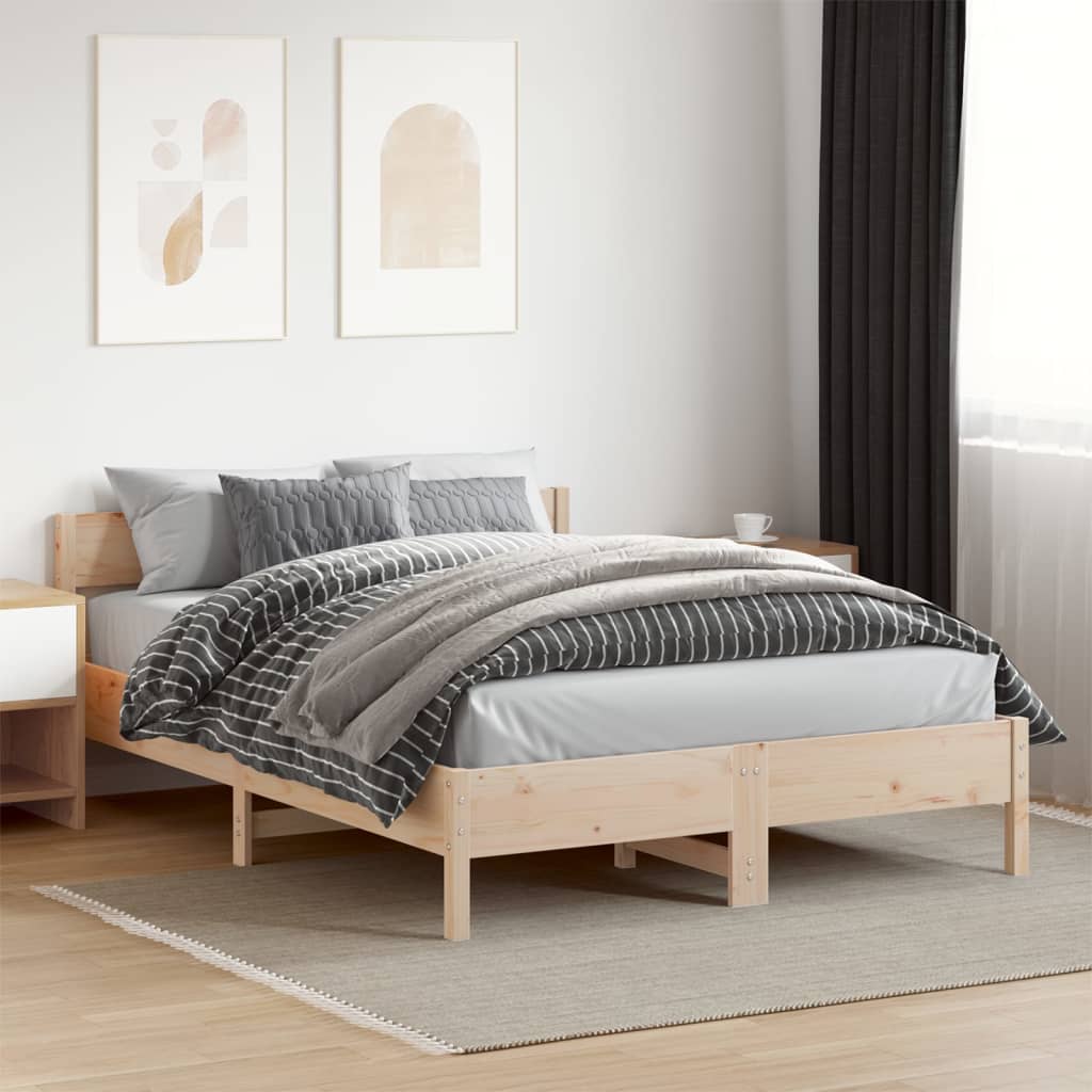 Cadre de lit sans matelas 150x200 cm bois de pin massif - XIOS