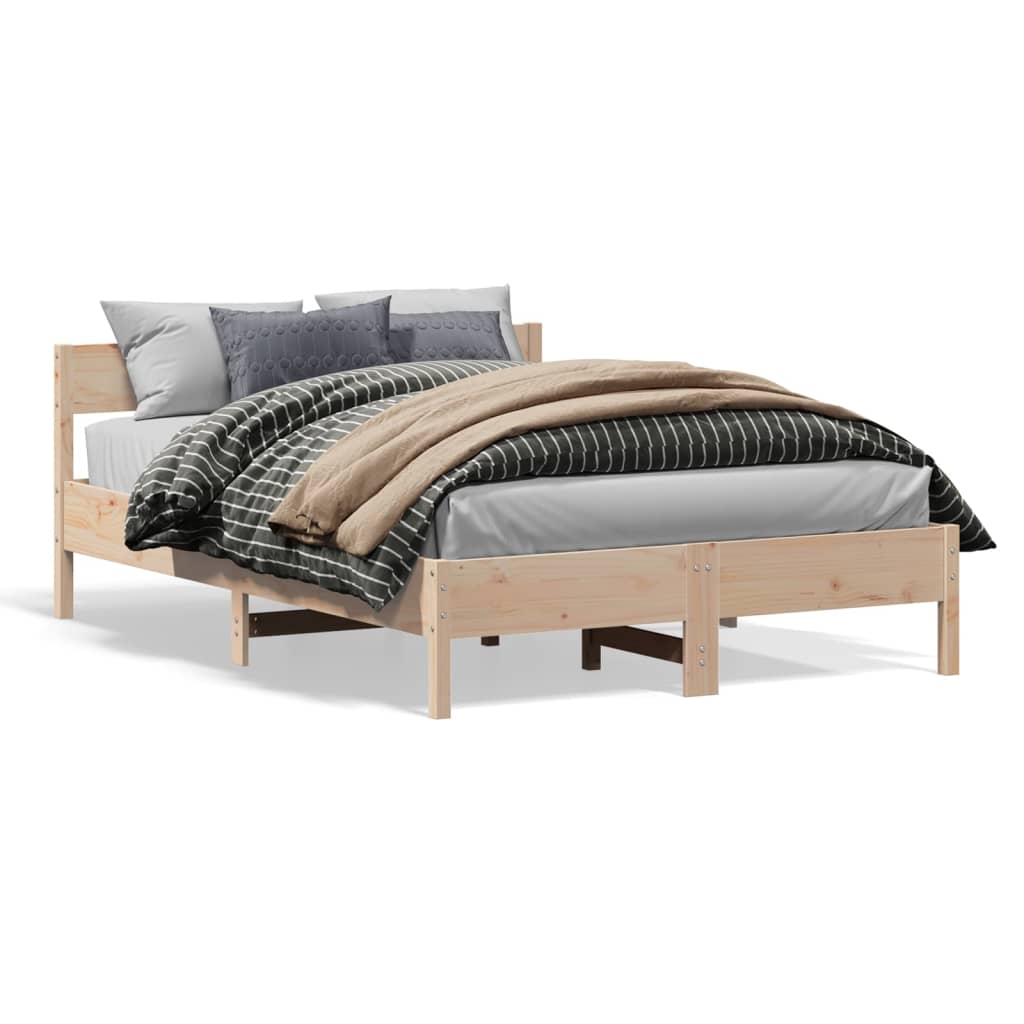 Cadre de lit sans matelas 150x200 cm bois de pin massif - XIOS