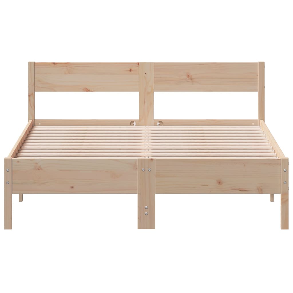 Cadre de lit sans matelas 140x200 cm bois massif de pin - XIOS