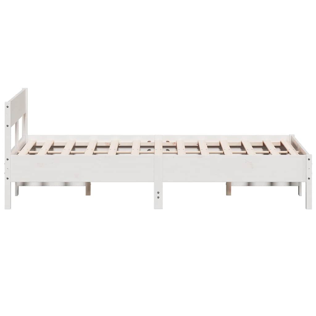Cadre de lit sans matelas blanc 120x200 cm bois de pin massif - XIOS