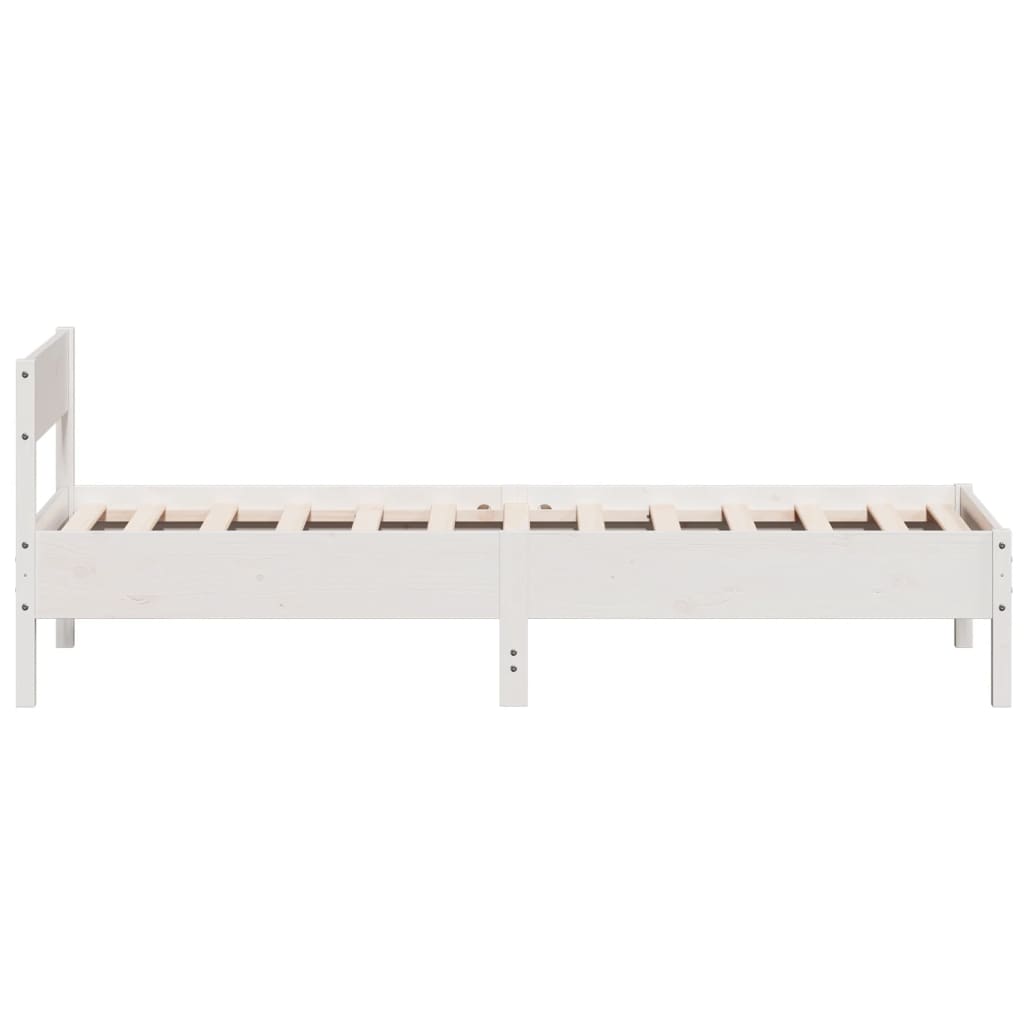 Cadre de lit sans matelas blanc 100x200 cm bois de pin massif - XIOS