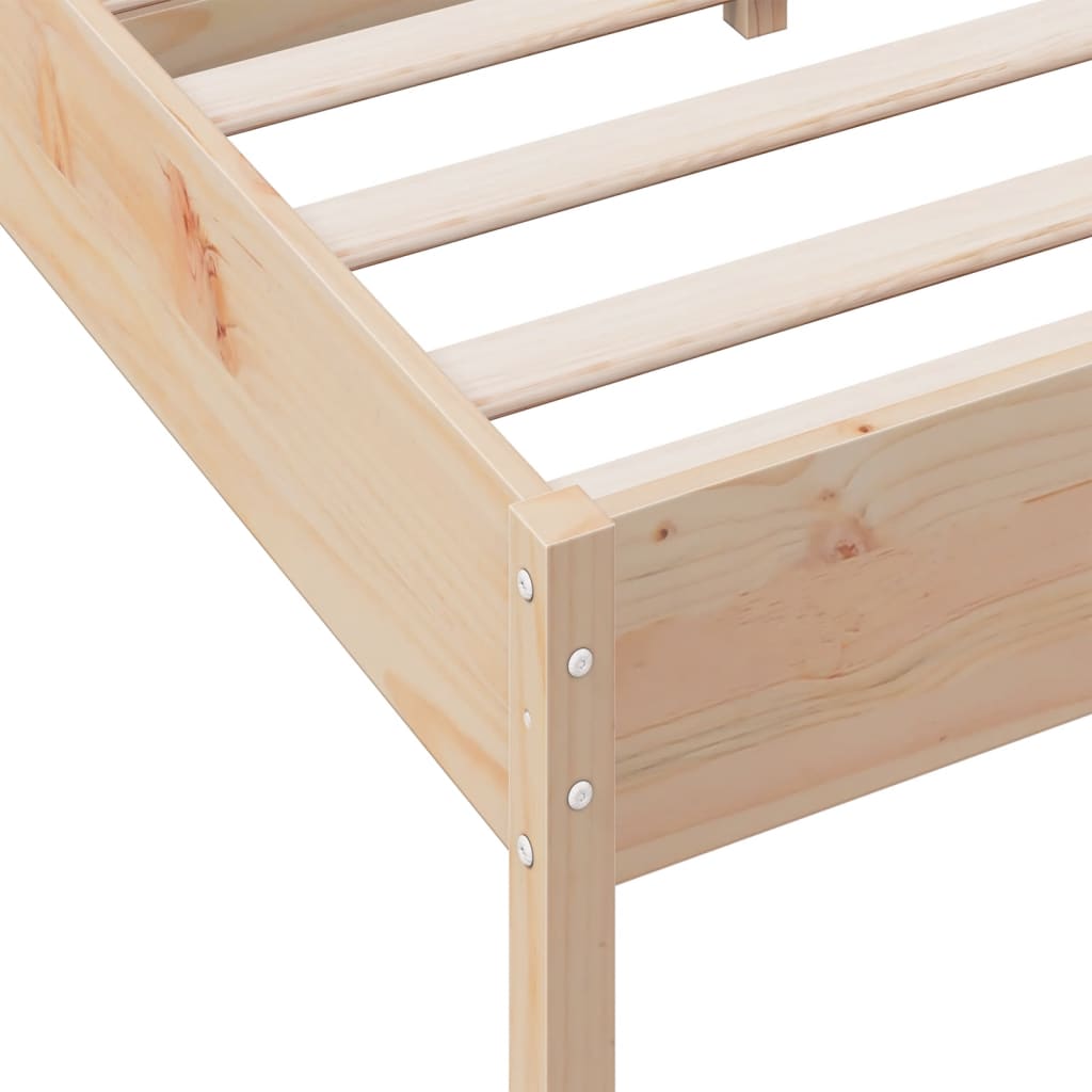 Cadre de lit sans matelas 140x190 cm bois de pin massif - XIOS