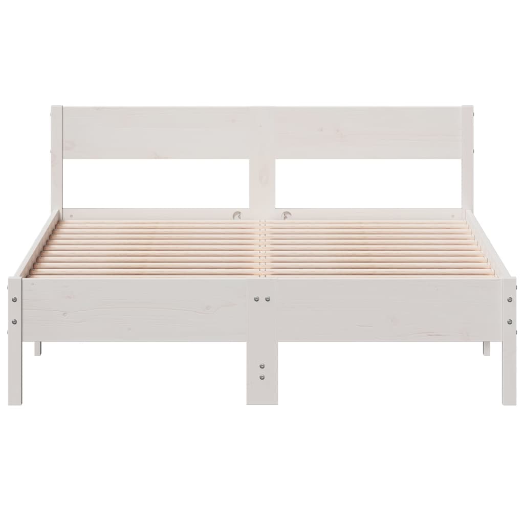 Cadre de lit sans matelas blanc 120x190 cm bois de pin massif - XIOS
