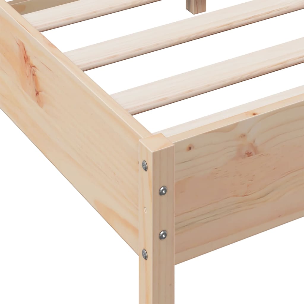 Cadre de lit sans matelas 75x190 cm bois de pin massif - XIOS