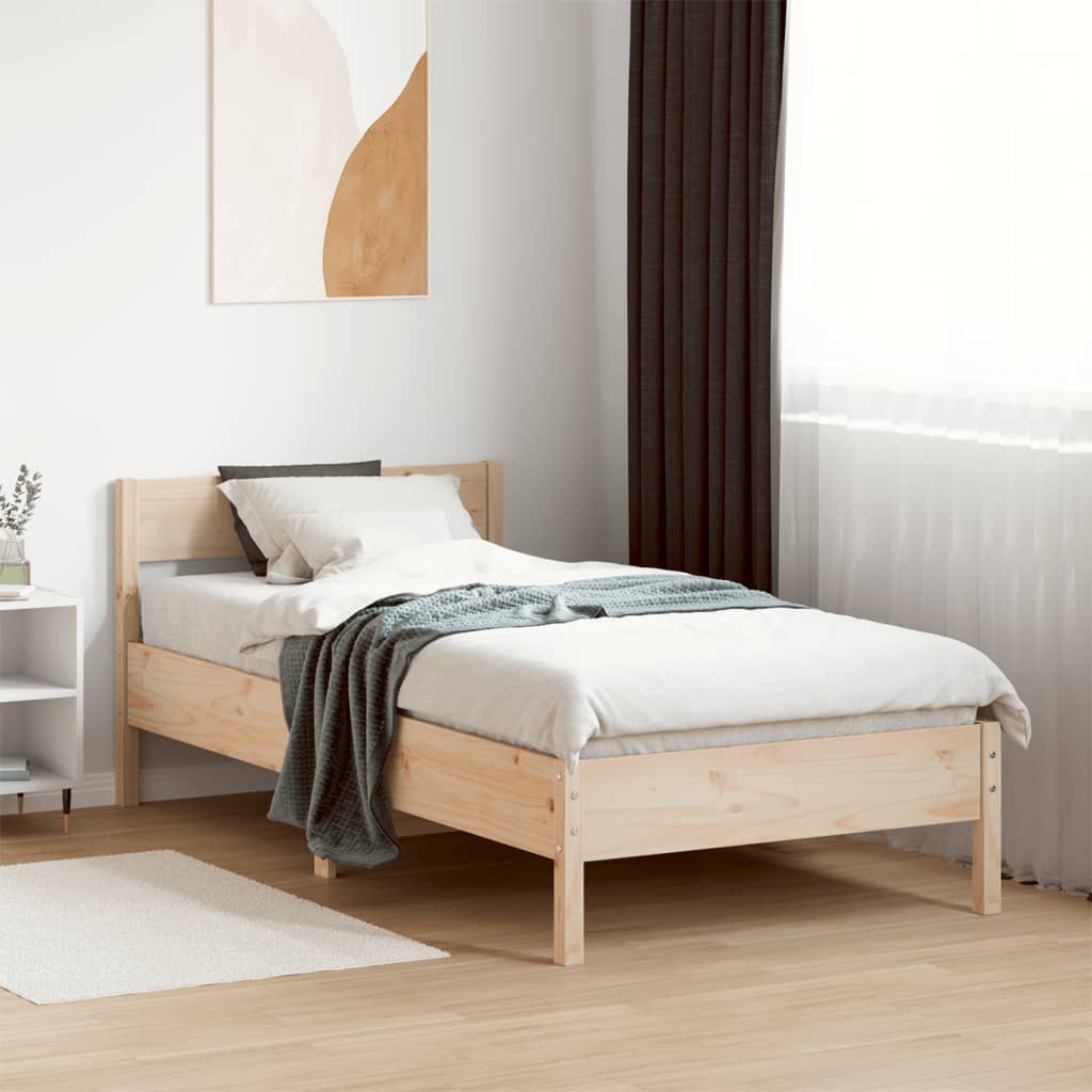 Cadre de lit sans matelas 75x190 cm bois de pin massif - XIOS