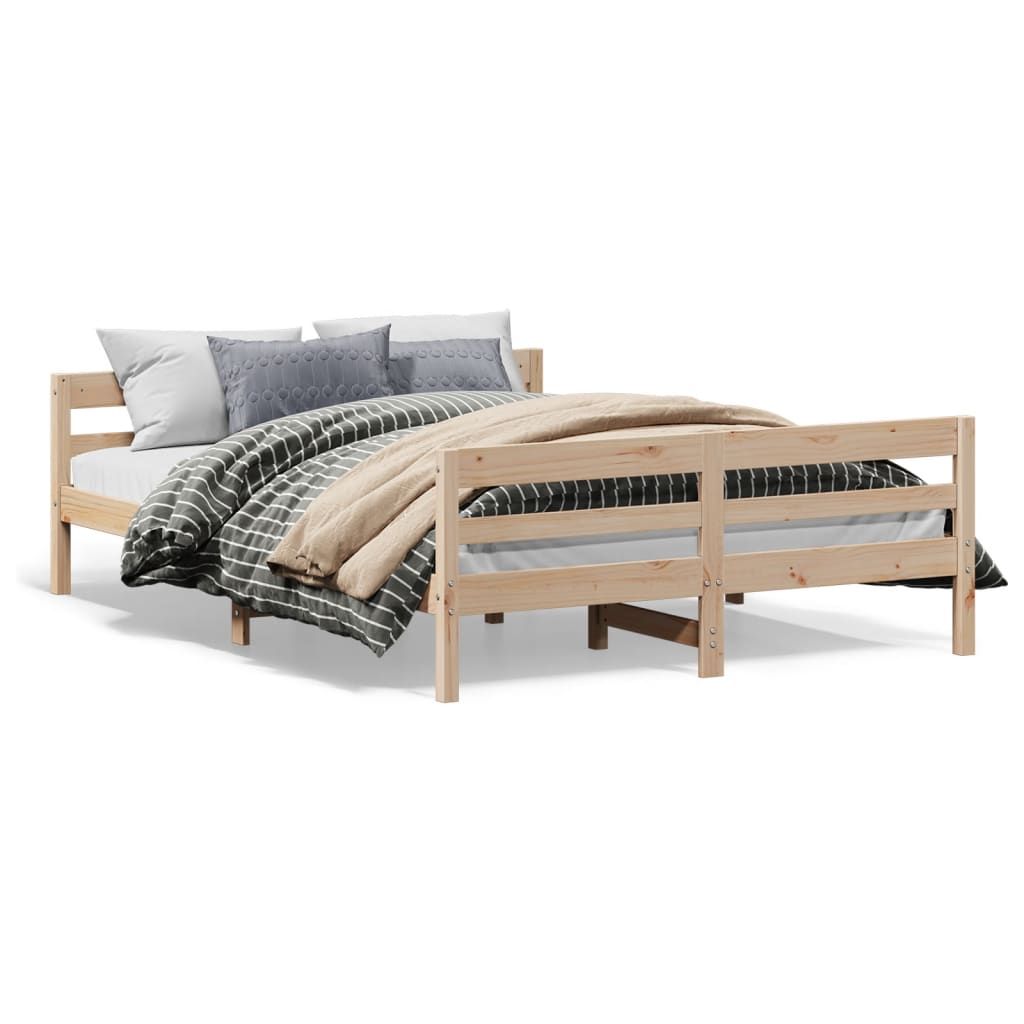 Cadre de lit sans matelas 140x200 cm bois massif de pin - XIOS