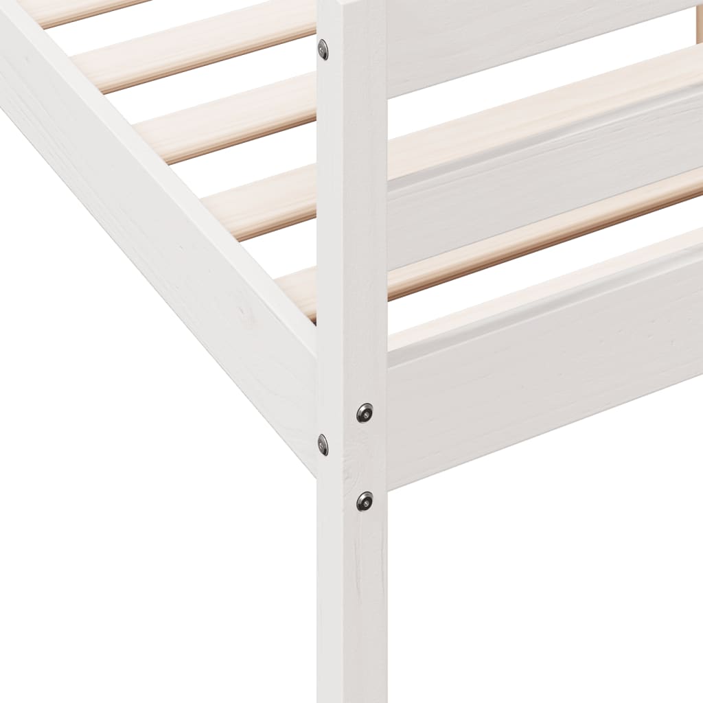 Cadre de lit sans matelas blanc 120x200 cm bois de pin massif - XIOS