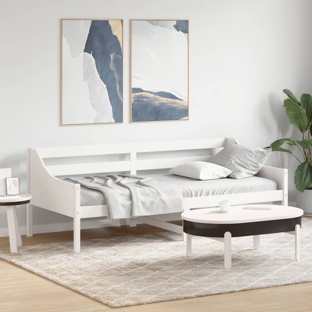 Lit de jour sans matelas blanc 80x200 cm bois de pin massif - XIOS