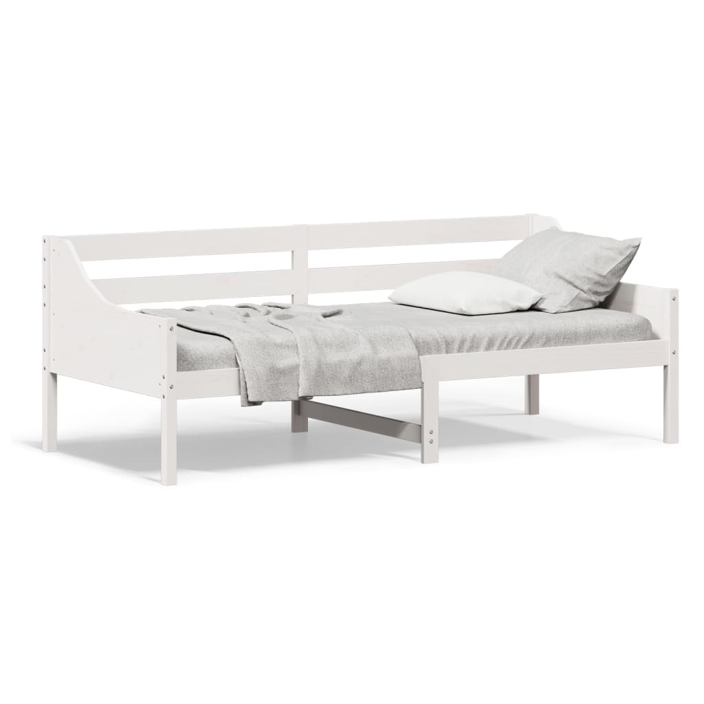 Lit de jour sans matelas blanc 90x200 cm bois de pin massif - XIOS