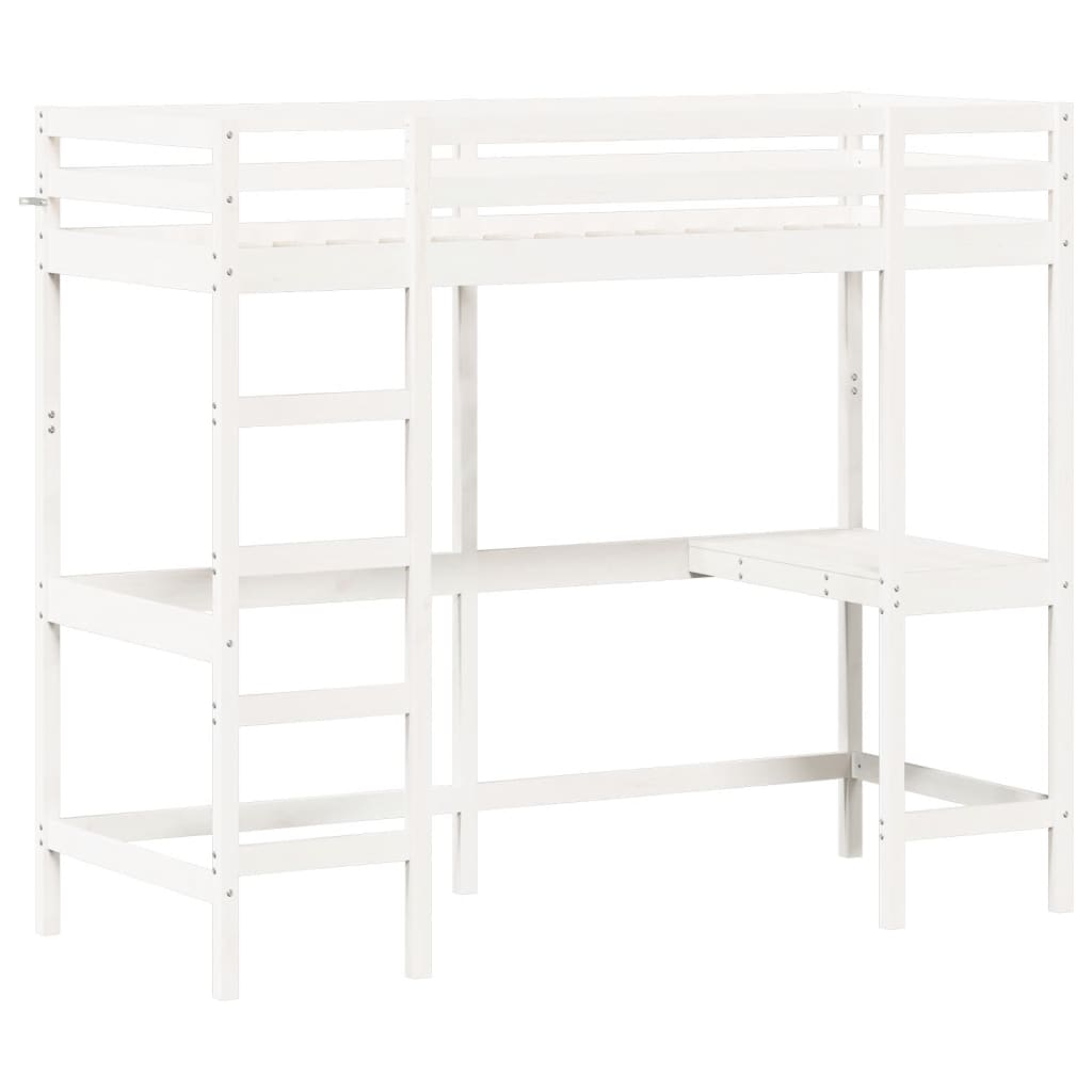 Lit superposé sans matelas blanc 75x190 cm pin massif - XIOS