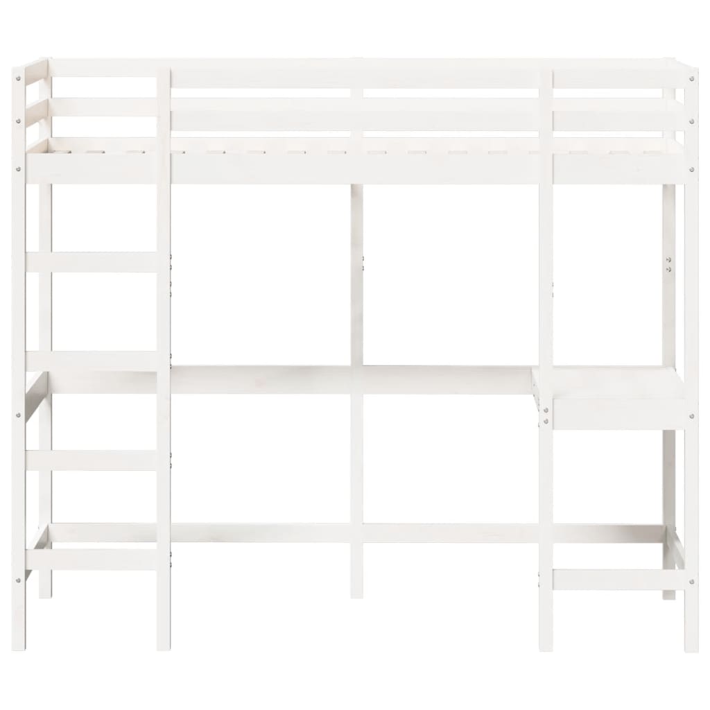 Lit superposé sans matelas blanc 75x190 cm pin massif - XIOS