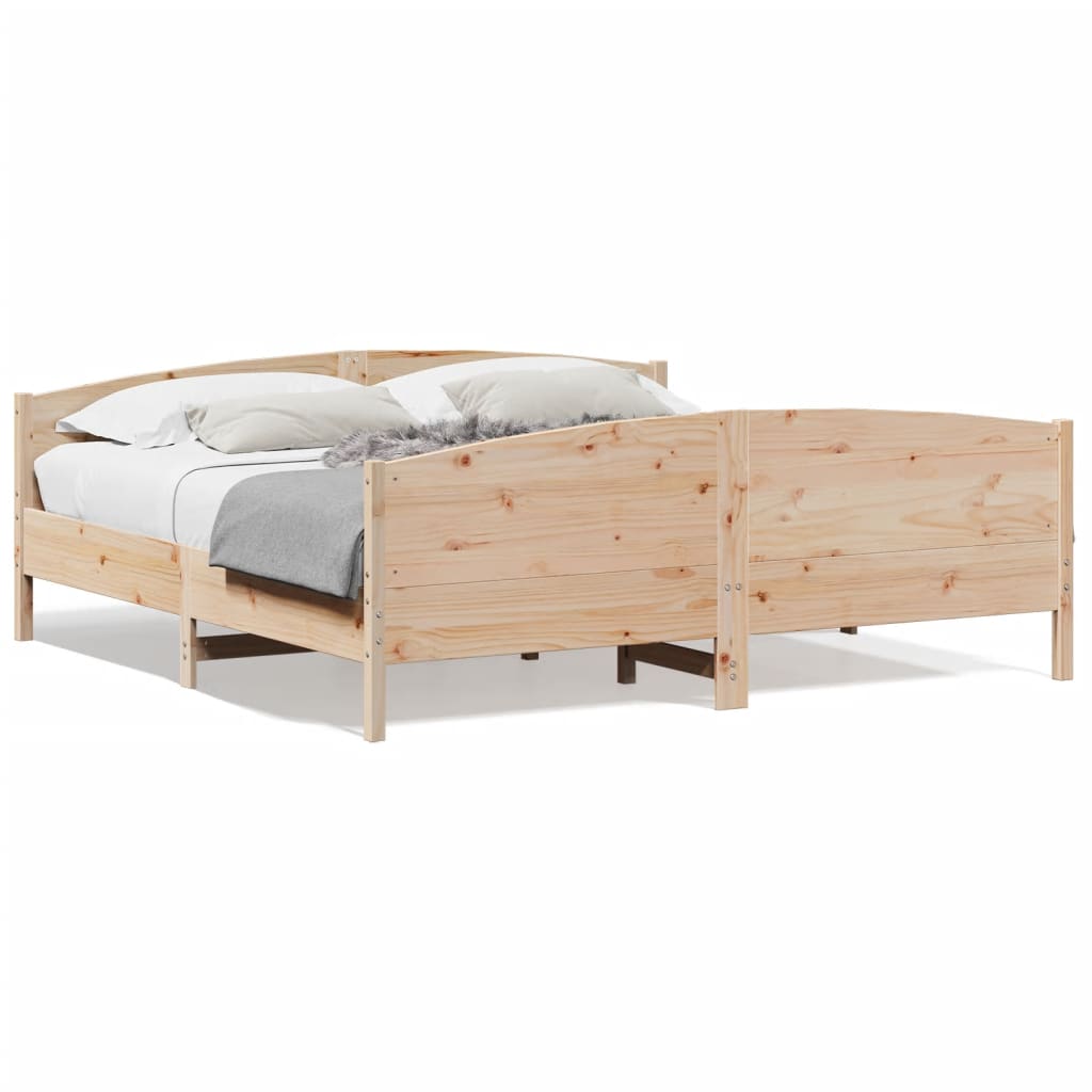 Cadre de lit sans matelas 200x200 cm bois massif de pin - XIOS