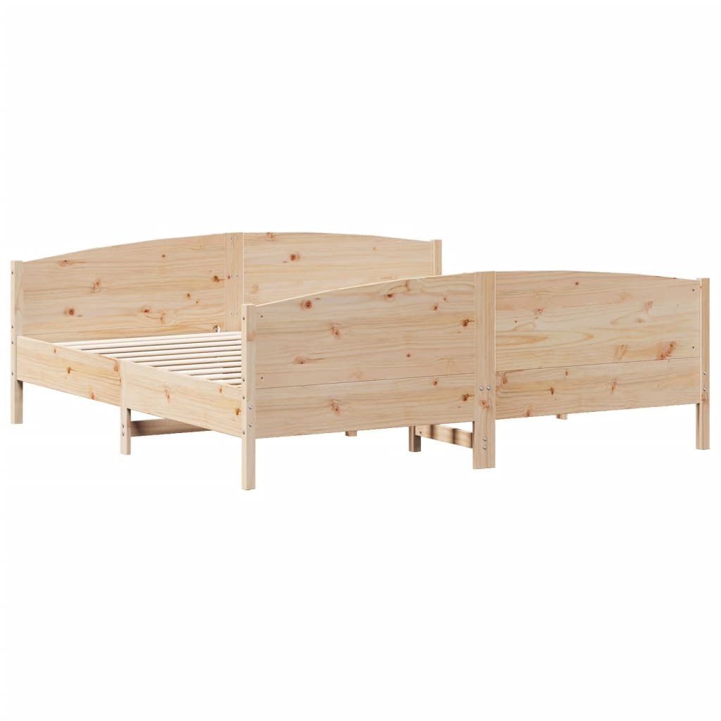 Cadre de lit sans matelas 200x200 cm bois massif de pin - XIOS