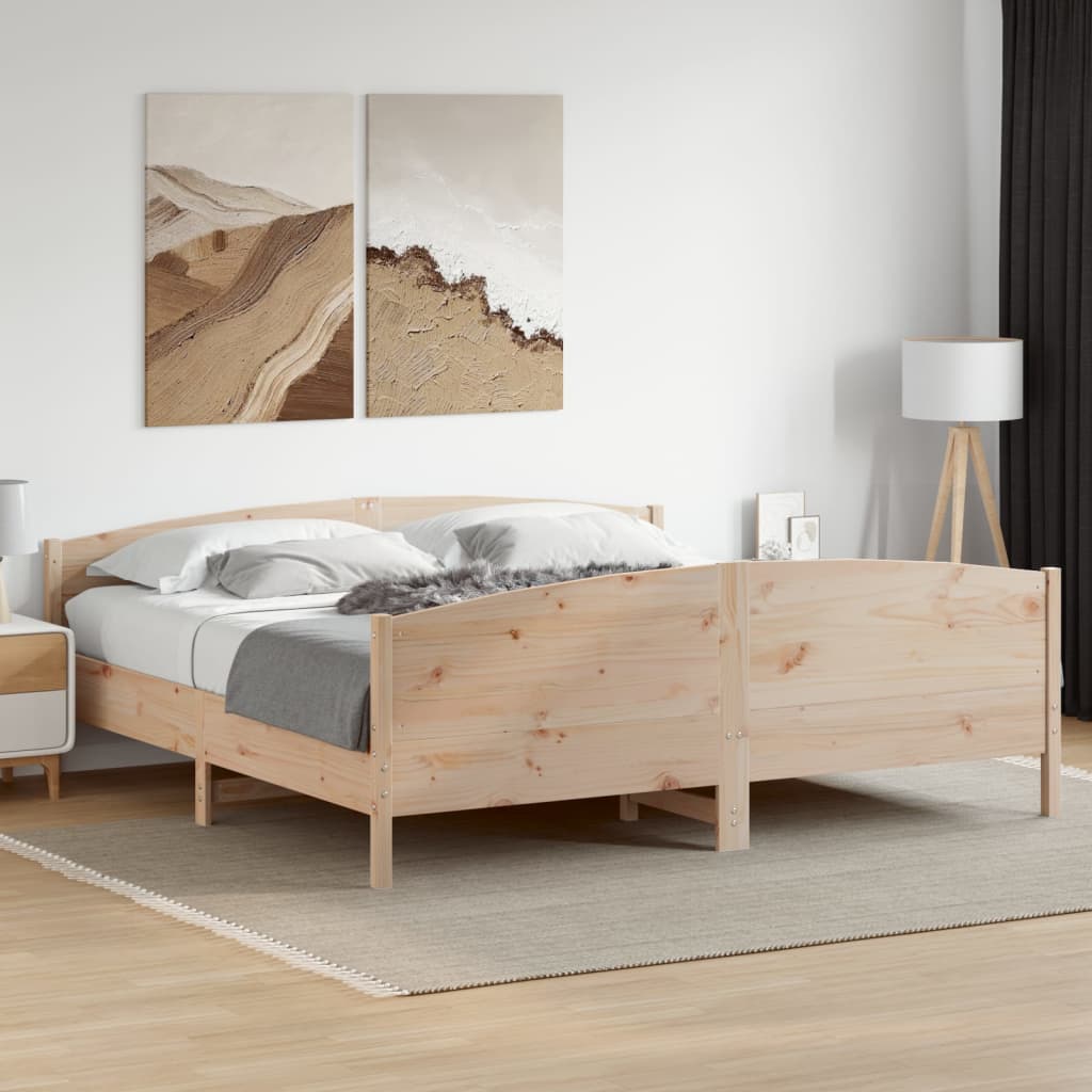 Cadre de lit sans matelas 200x200 cm bois massif de pin - XIOS