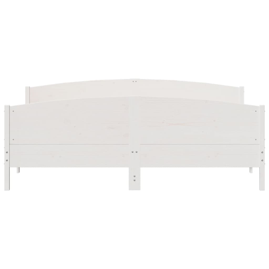 Cadre de lit sans matelas blanc 200x200 cm bois massif de pin - XIOS