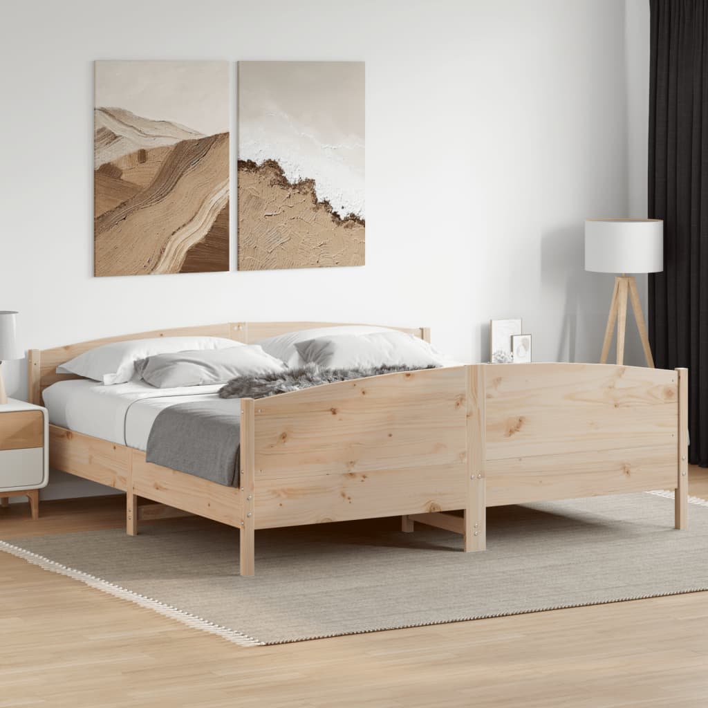 Cadre de lit sans matelas 180x200 cm bois massif de pin - XIOS