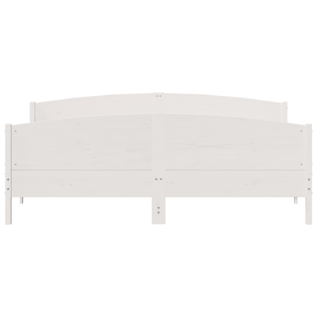 Cadre de lit sans matelas blanc 180x200 cm bois massif de pin - XIOS