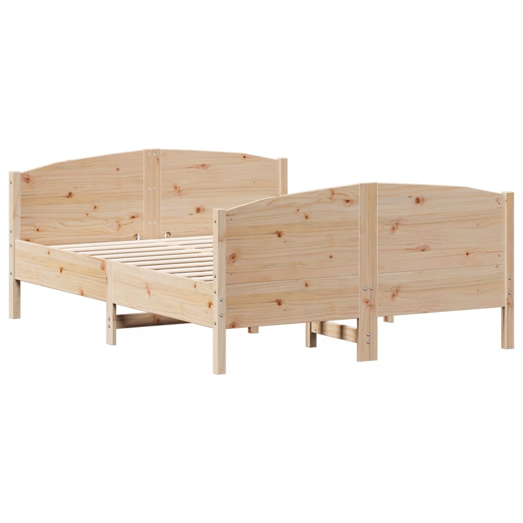 Cadre de lit sans matelas 150x200 cm bois de pin massif - XIOS
