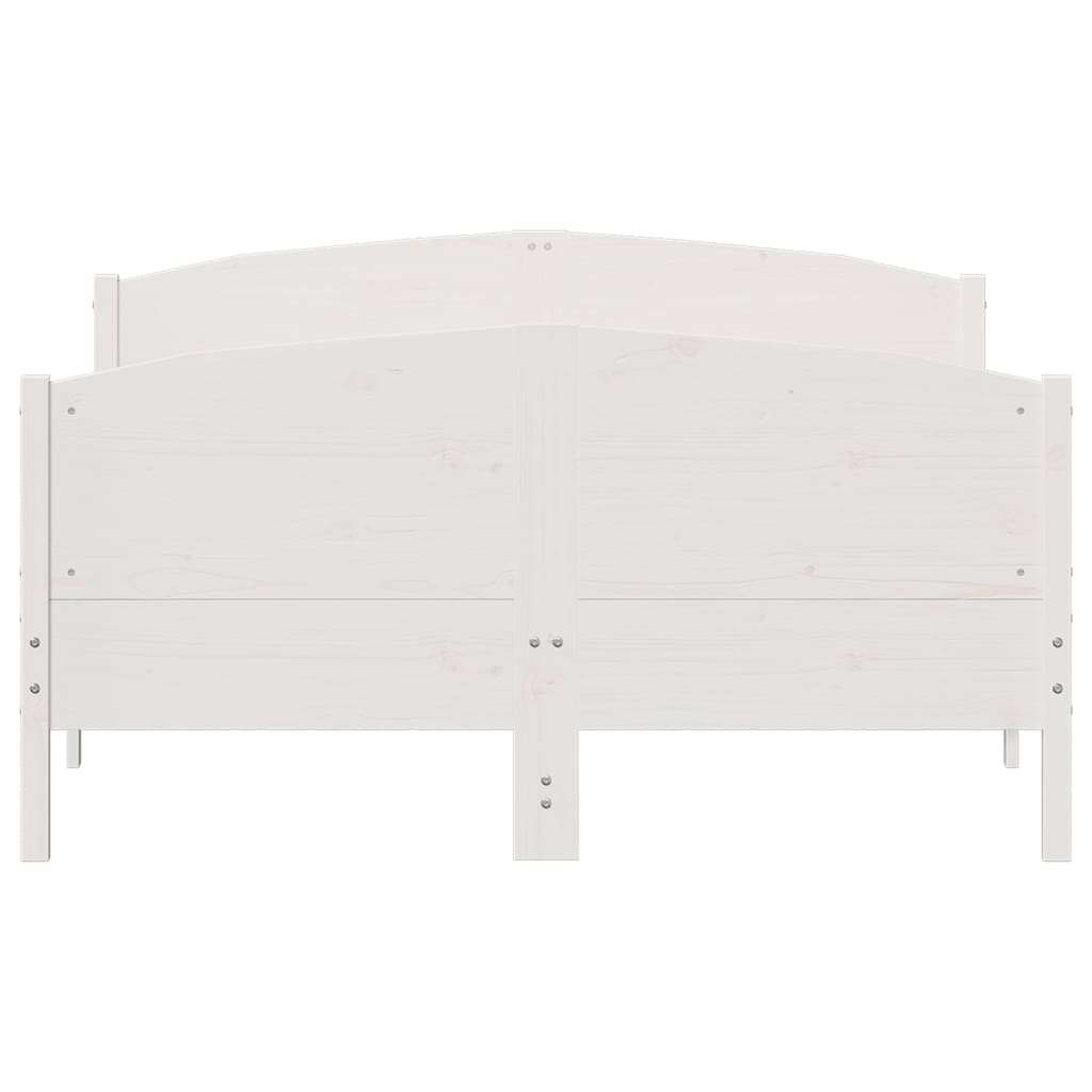 Cadre de lit sans matelas blanc 150x200 cm bois de pin massif - XIOS