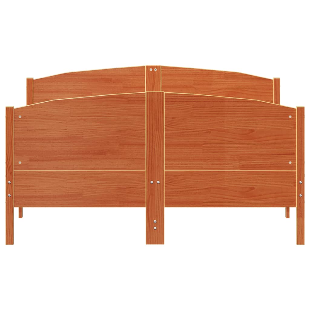 Cadre de lit sans matelas cire marron 140x200cm bois pin massif - XIOS