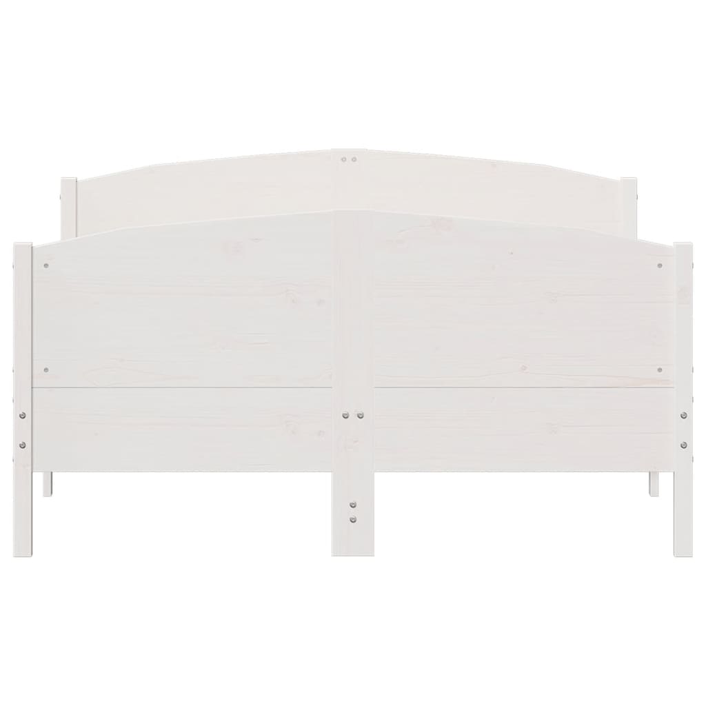 Cadre de lit sans matelas blanc 120x200 cm bois de pin massif - XIOS