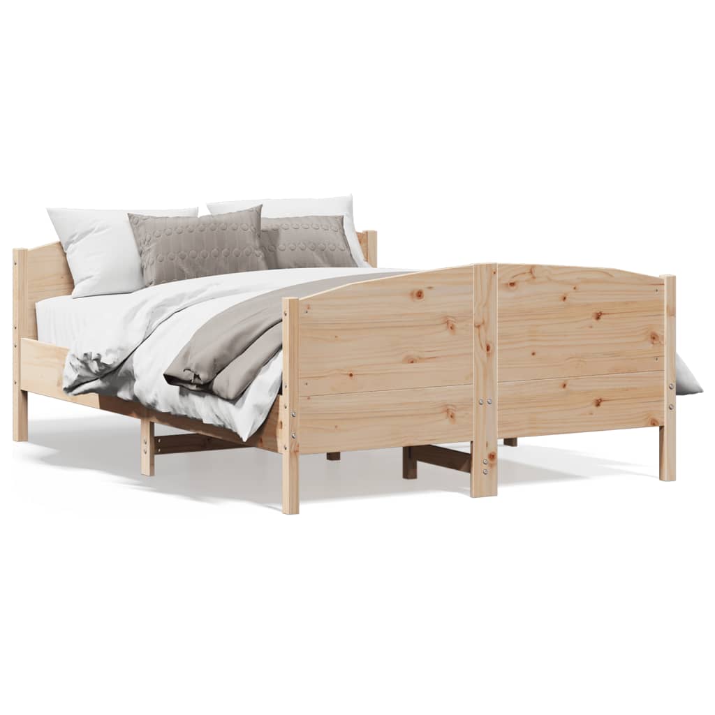 Cadre de lit sans matelas 135x190 cm bois de pin massif - XIOS