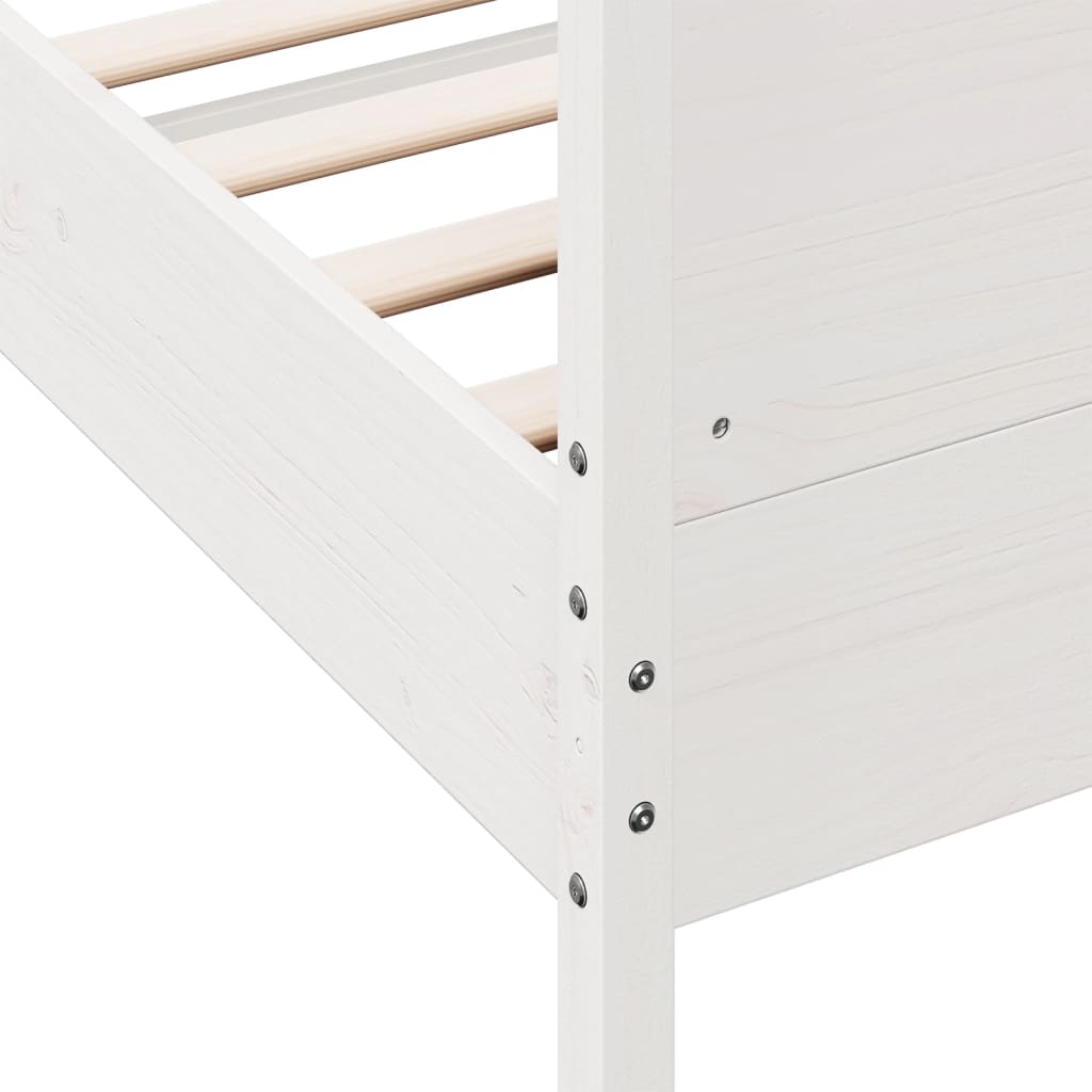 Cadre de lit sans matelas blanc 120x190 cm bois de pin massif - XIOS