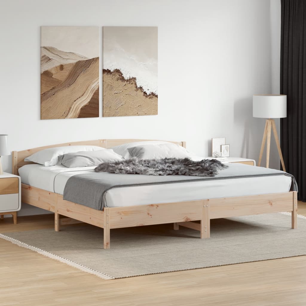Cadre de lit sans matelas 200x200 cm bois massif de pin - XIOS