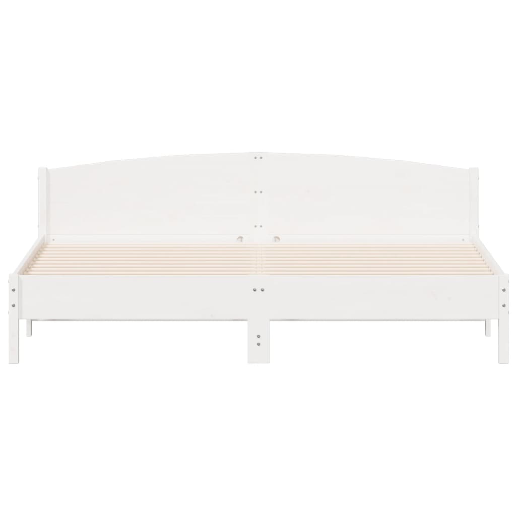 Cadre de lit sans matelas blanc 180x200 cm bois massif de pin - XIOS