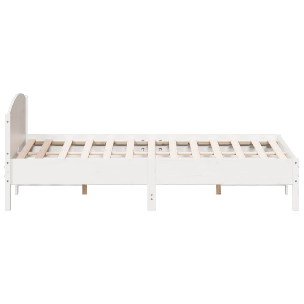 Cadre de lit sans matelas blanc 180x200 cm bois massif de pin - XIOS