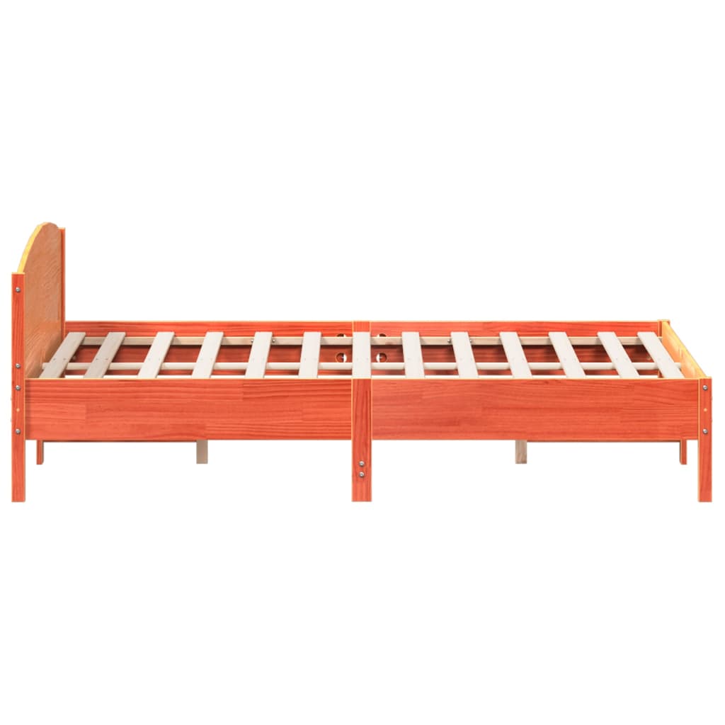 Cadre de lit sans matelas cire marron 180x200cm bois pin massif - XIOS